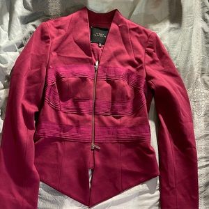 robert rodriguez purple zipper jacket blazer